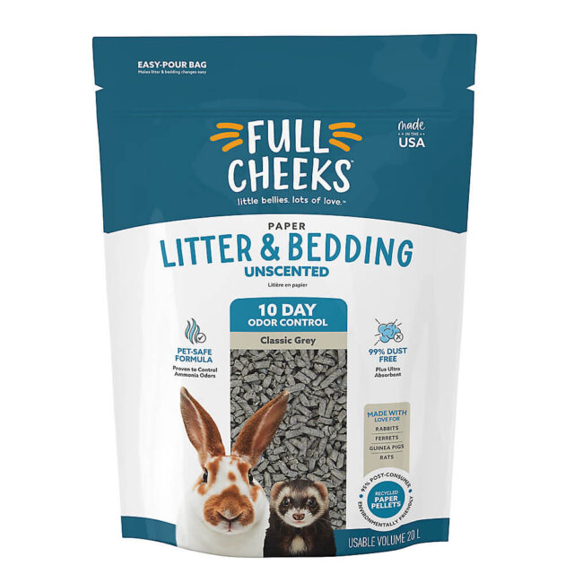 Full Cheeks Odor Control Small Pet Paper Litter & Bedding - Grey